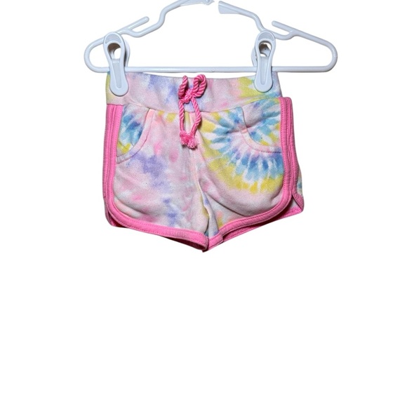 Toddler Girl Shorts 2 Piece Bundle Pink Tie-Dye Pink Floral Size 18 Months - Picture 5 of 9